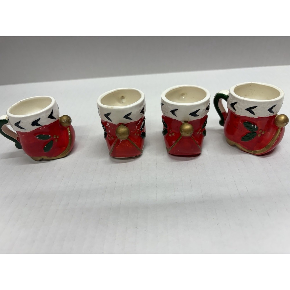 Kelvin's 1950s Set Of 4 Mini Ceramic Stocking Mugs Japan